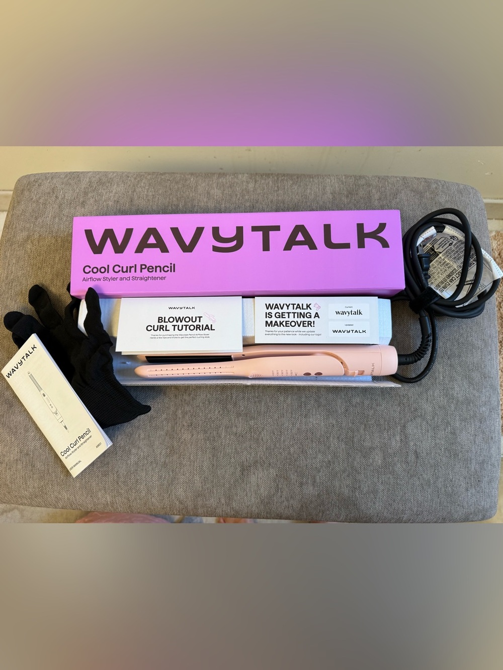 New Wavytalk Pink Cool Curl Pencil 0.65” Airflow Curling Iron For Short Hair
